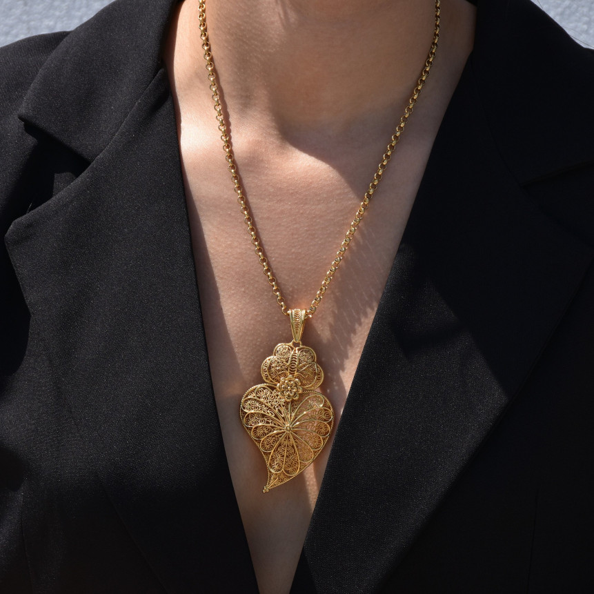 Collana tradizionale coração de viana girasole GB