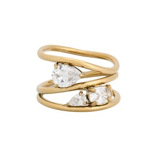 Glamour ring with zirconias