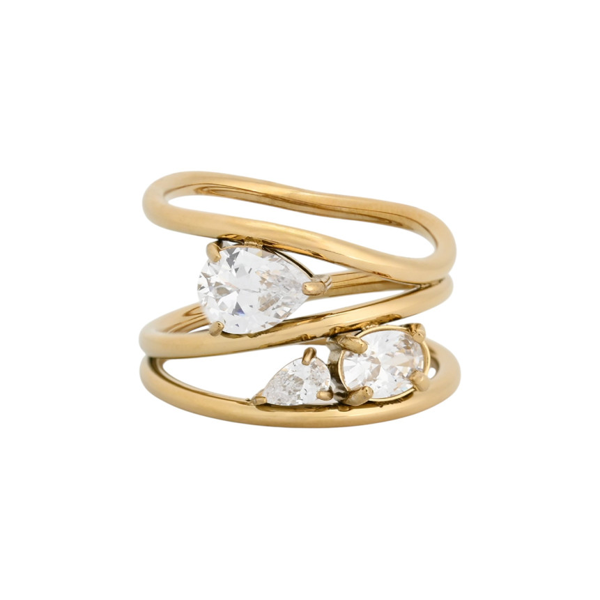 Anillo Glamour con circonitas