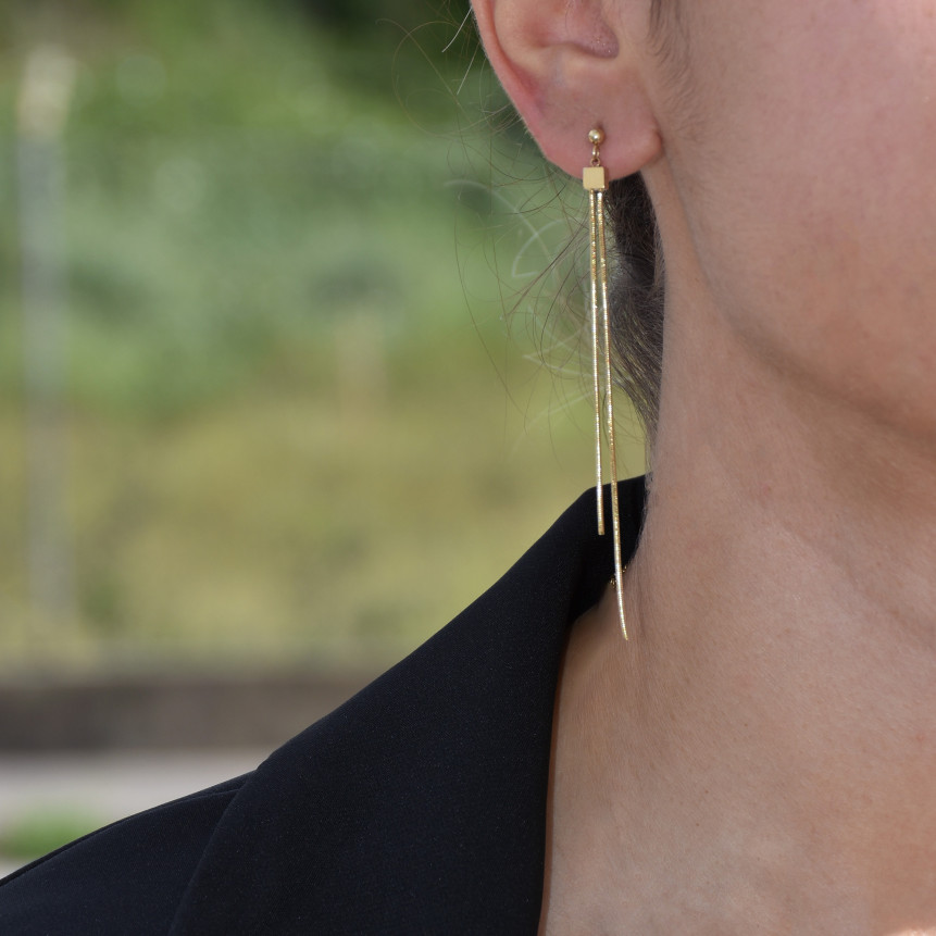 Boucles d\'oreilles en acier long simple GB