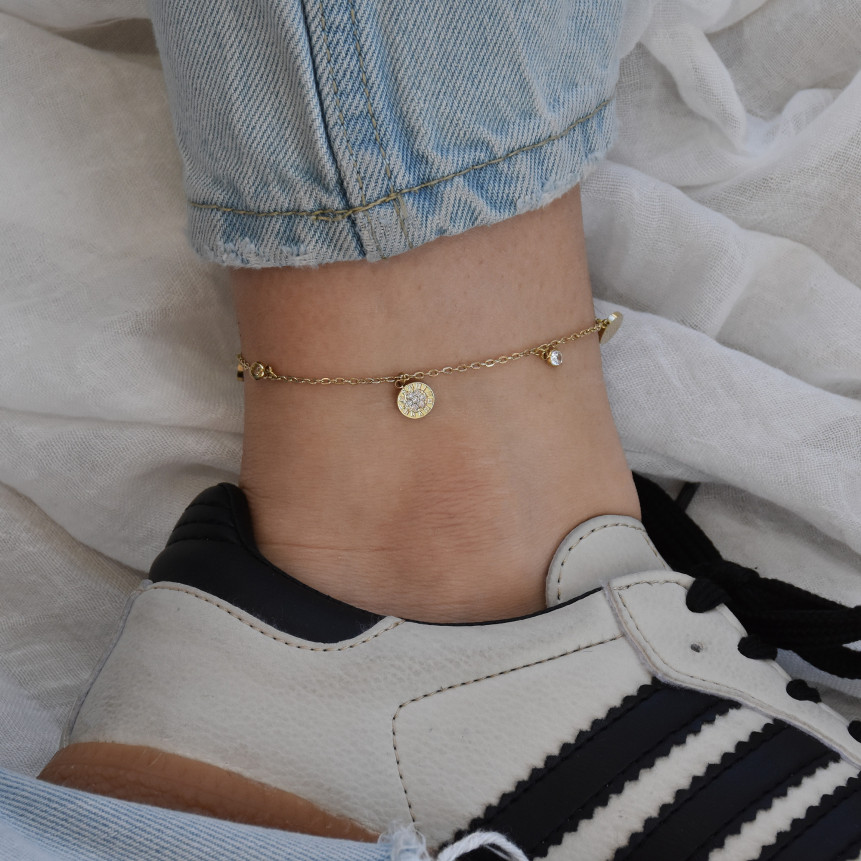 Bracciale piede acciaio pendenti rotondo GB