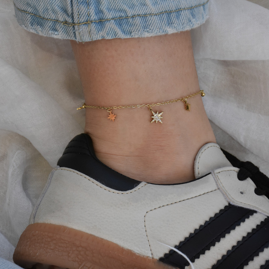 Pulseira de pé aço estrela GB