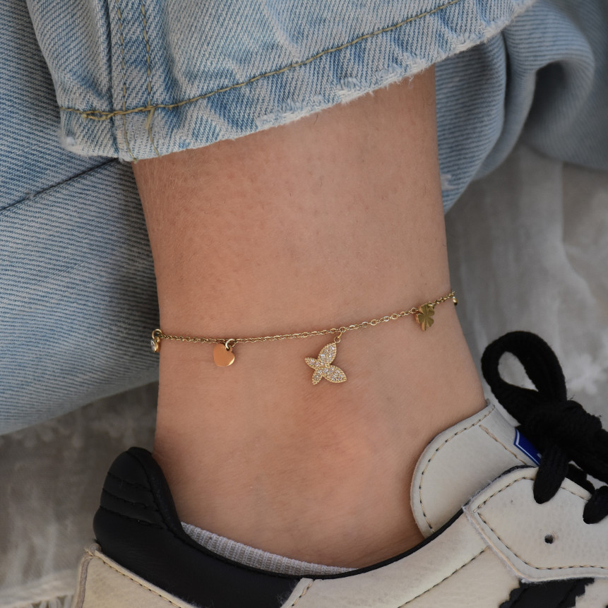 Bracciale piede acciaio la farfalla GB
