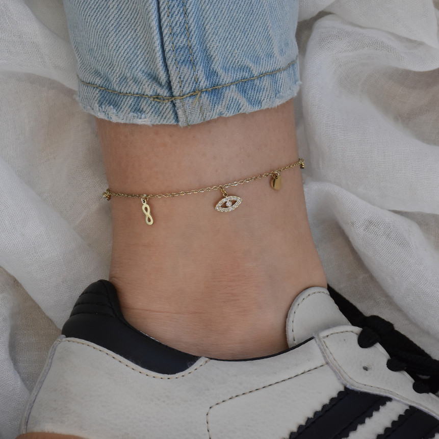 Bracciale piede acciaio occhio GB