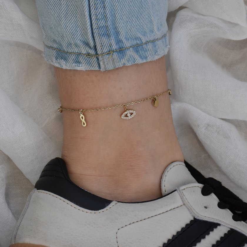 Steel foot bracelet eye GB