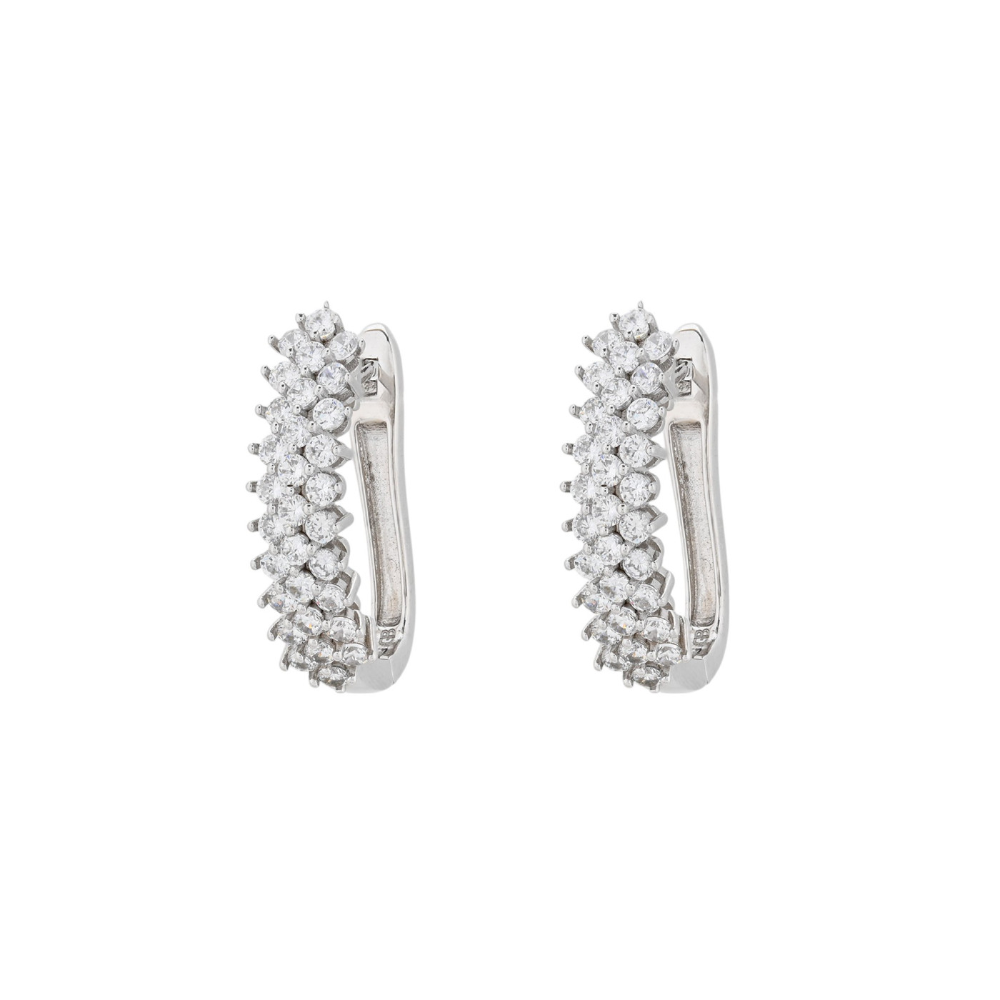 Boucles d\'oreilles BeLove ovales avec brillants