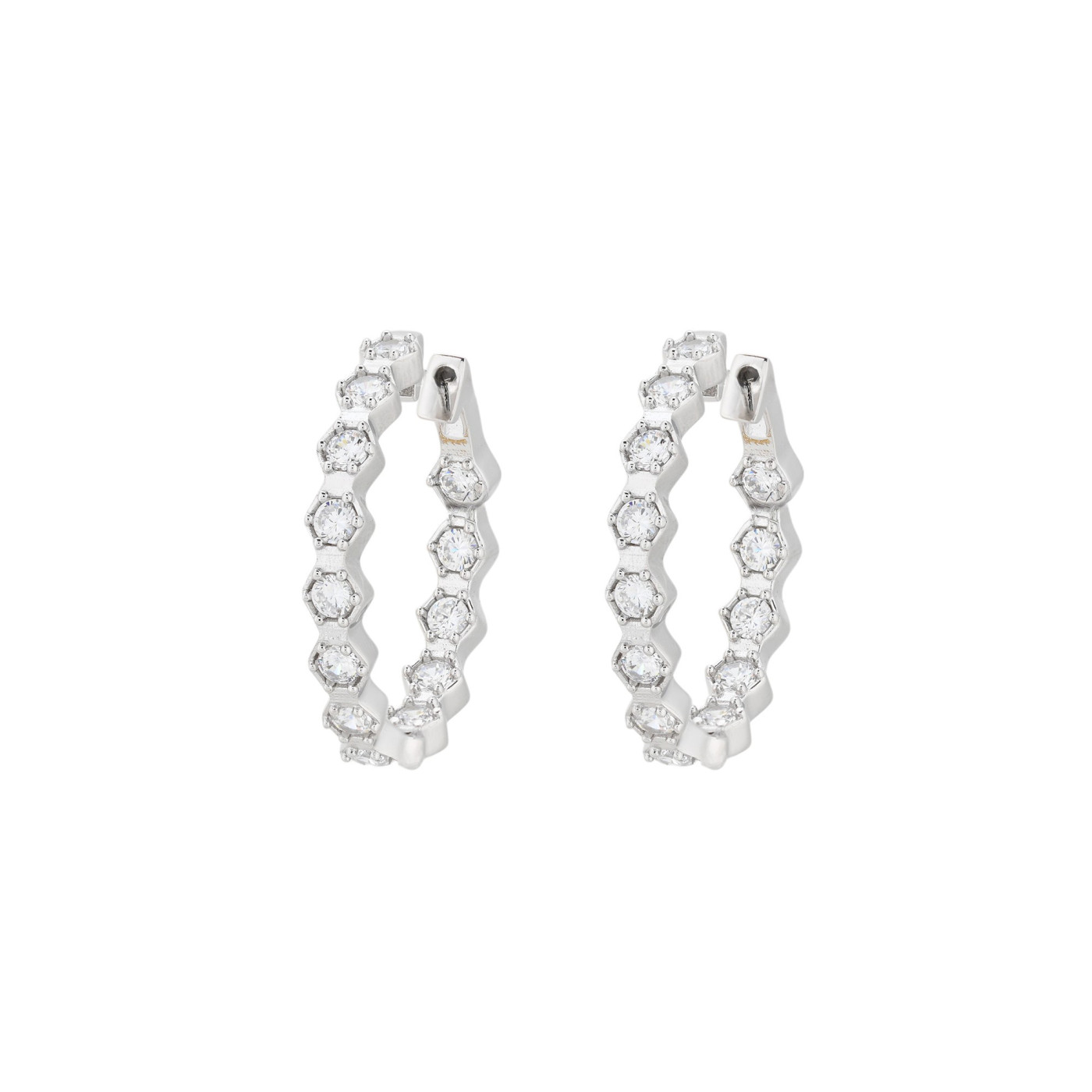 Boucles d\'oreille BeLove géométriques avec zircones