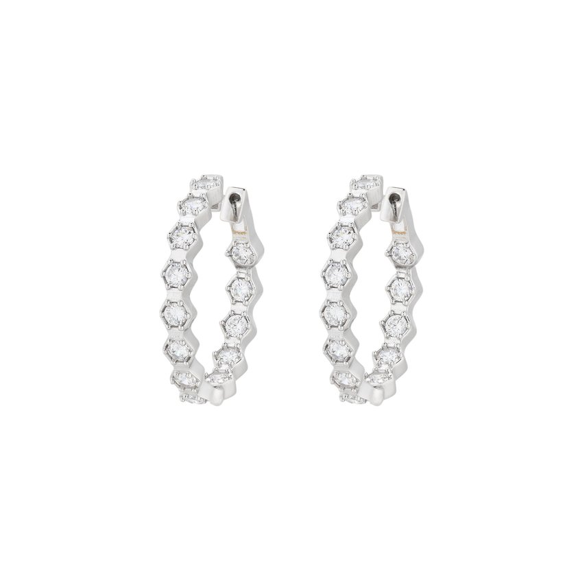 Boucles d'oreille BeLove géométriques avec zircones
