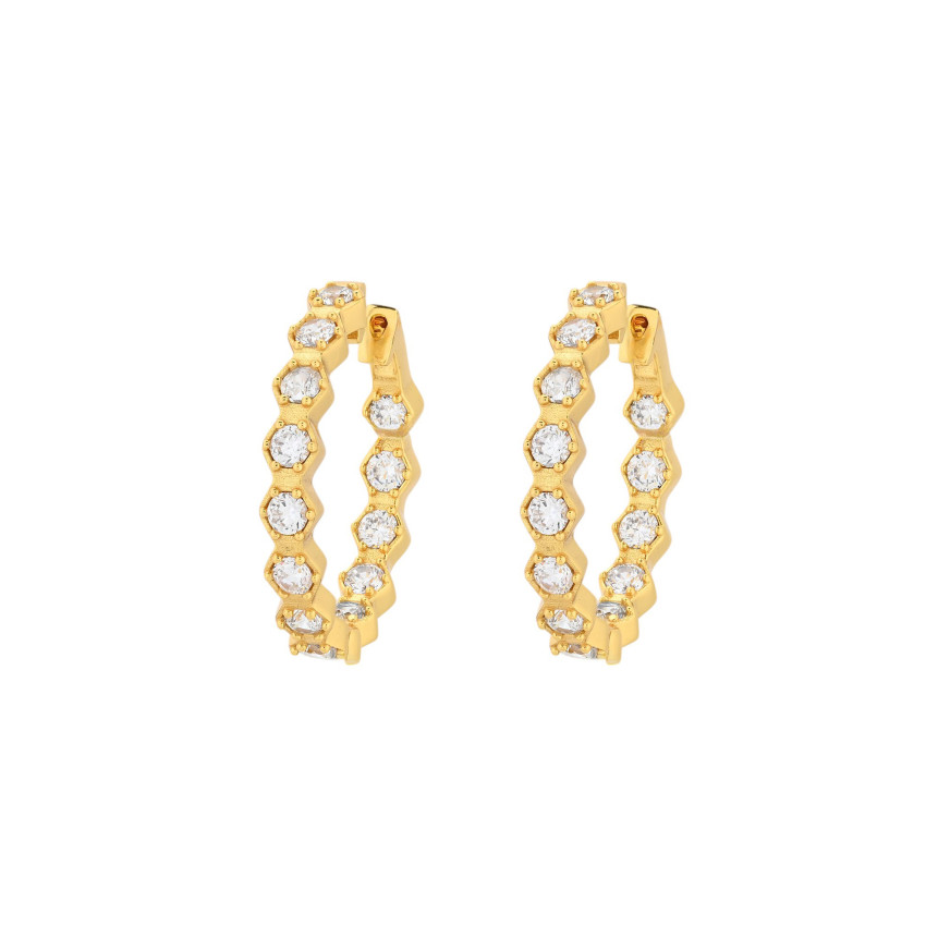 Boucles d\'oreille BeLove géométriques avec zircones