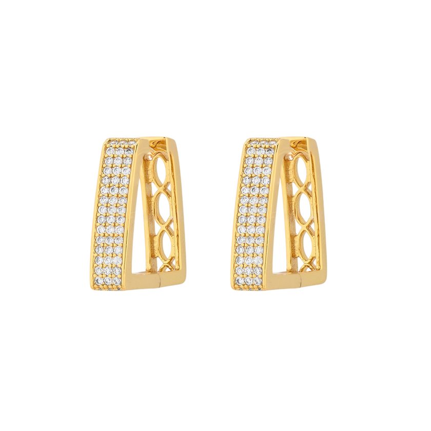 Boucles d'oreilles BeLove carrées avec brillants