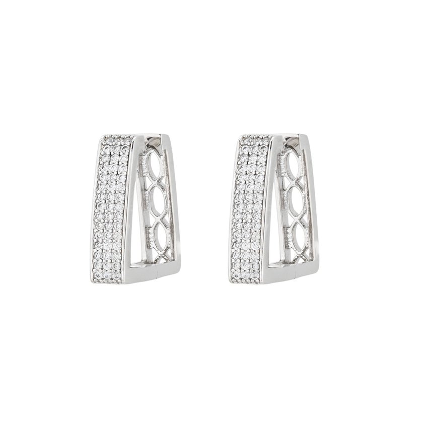 Boucles d'oreilles BeLove carrées avec brillants