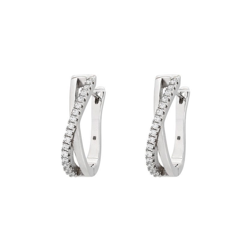 Boucles d'oreilles BeLove croisées avec brillants