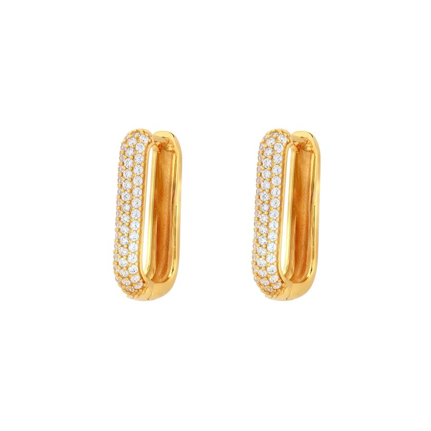 Boucles d'oreilleBeLove carrées avec zircones