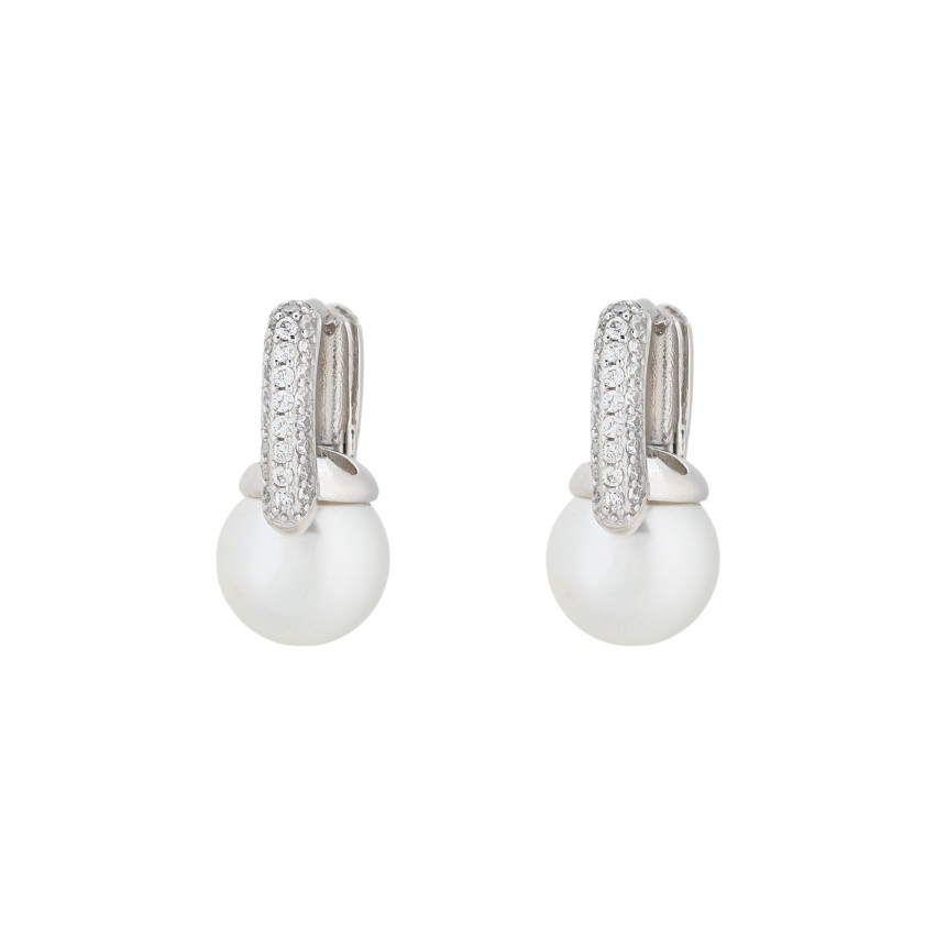 BeLove square hoops with pearl