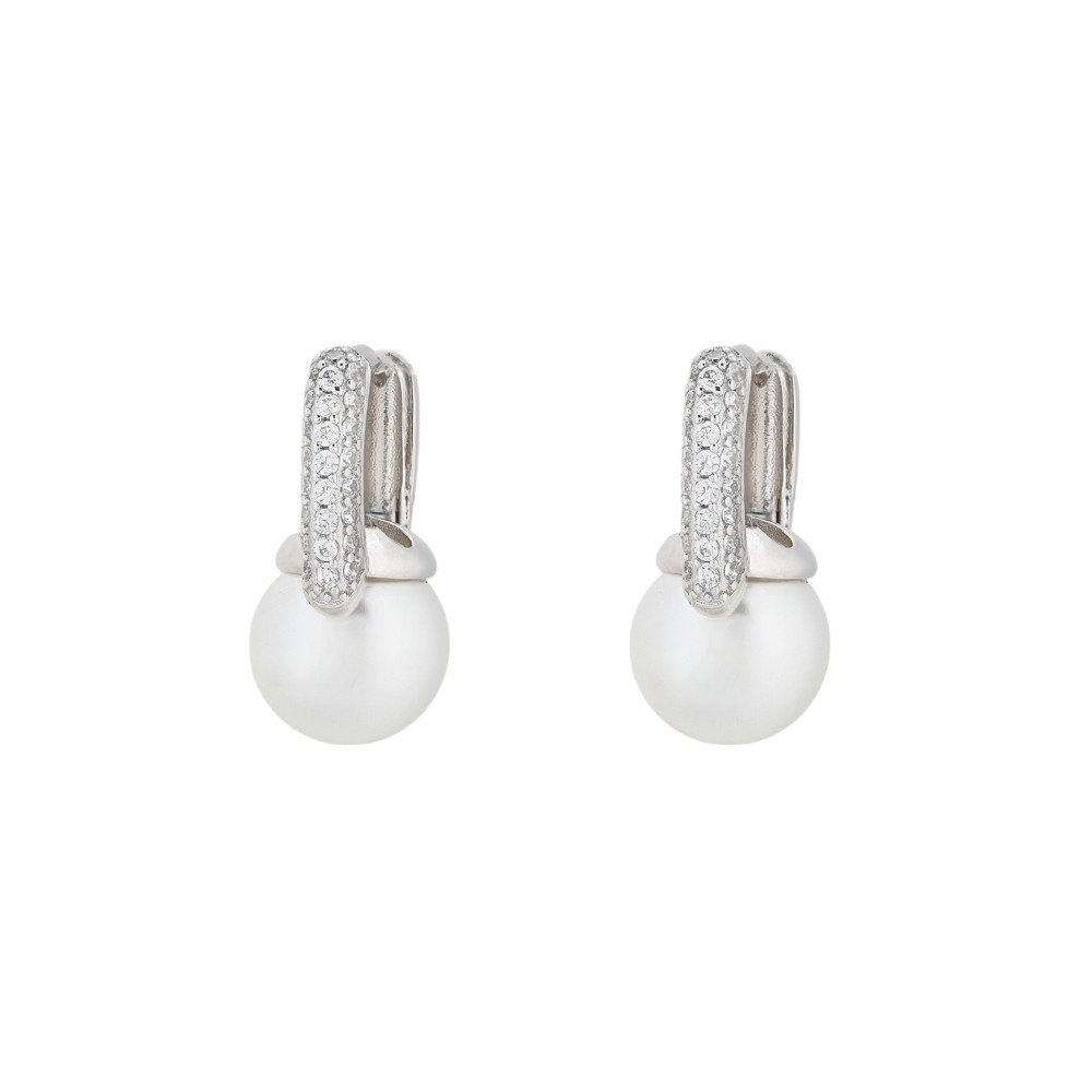 Aros BeLove cuadrados con perla