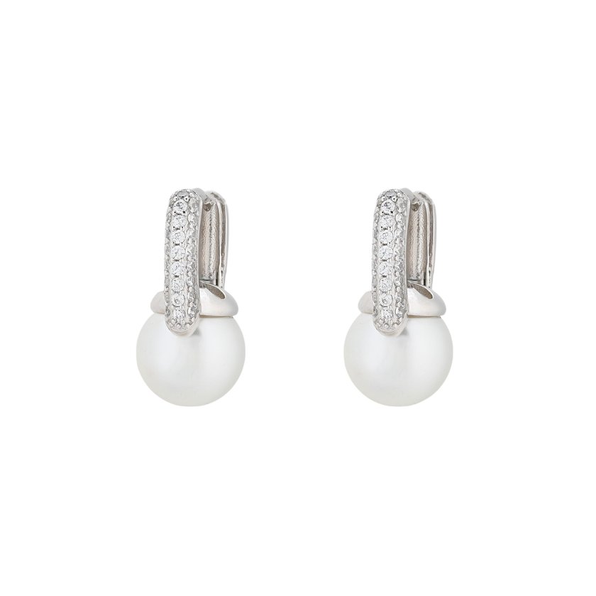 Boucles d'oreille BeLove carrées avec perle