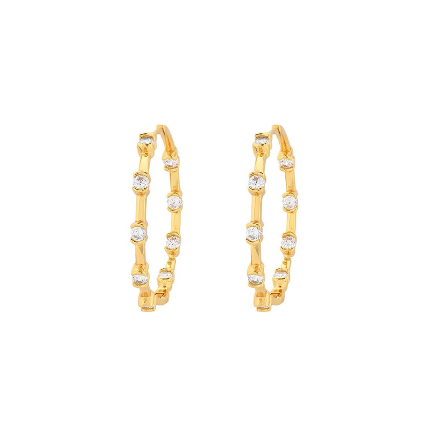 Boucles d'oreilles BeLove fines avec brillants
