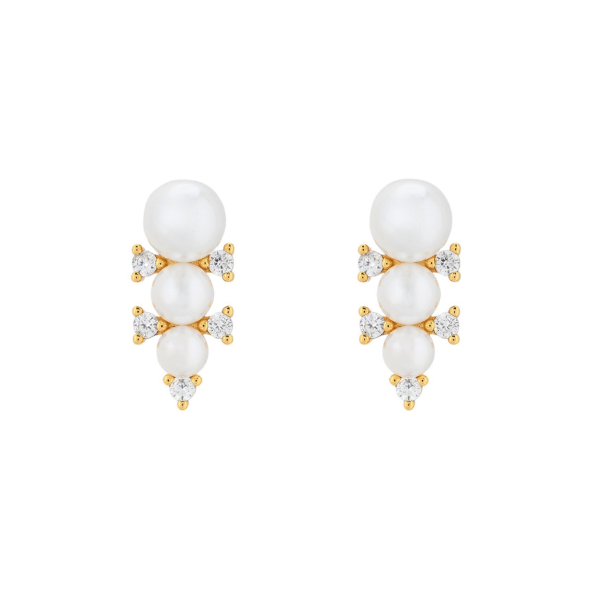 Boucles d\'oreilles BeLove trio de perles