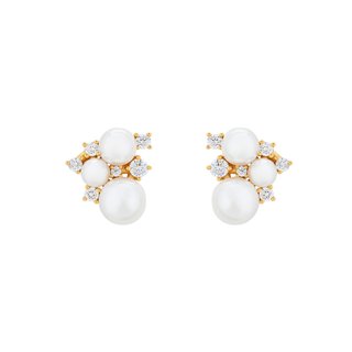 Boucles d'oreilles BeLove avec zircones et perles