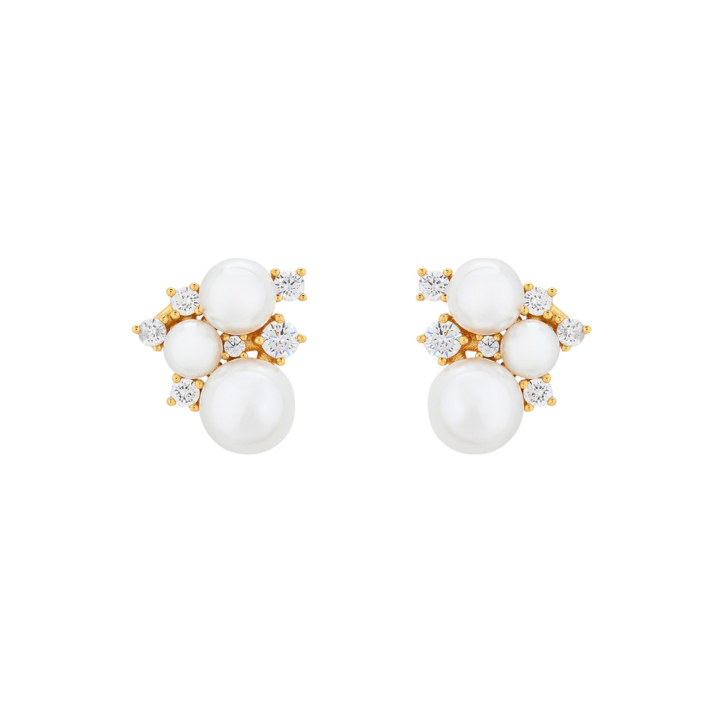 Pendientes BeLove con circonitas y perlas