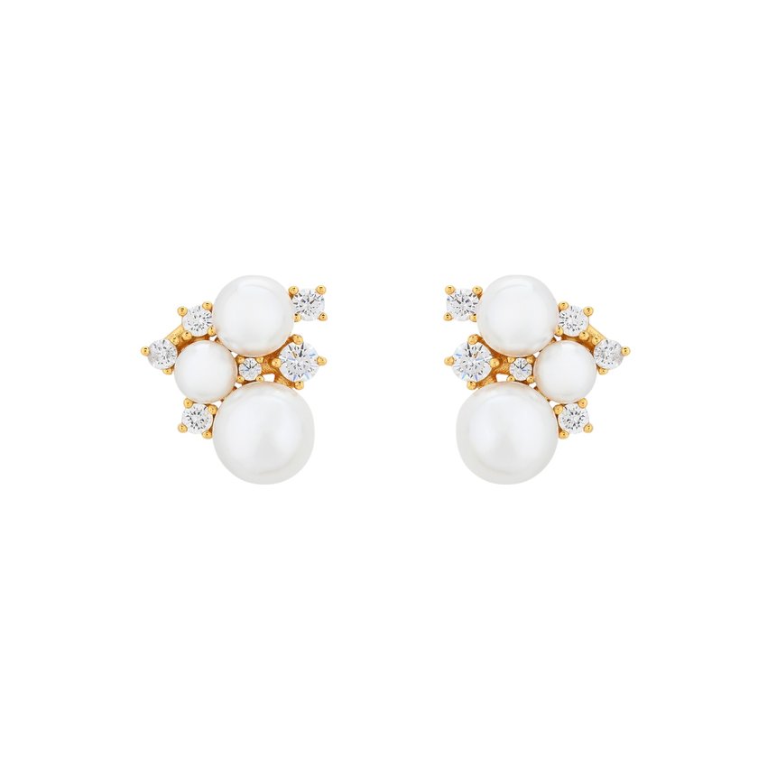 Boucles d'oreilles BeLove avec zircones et perles