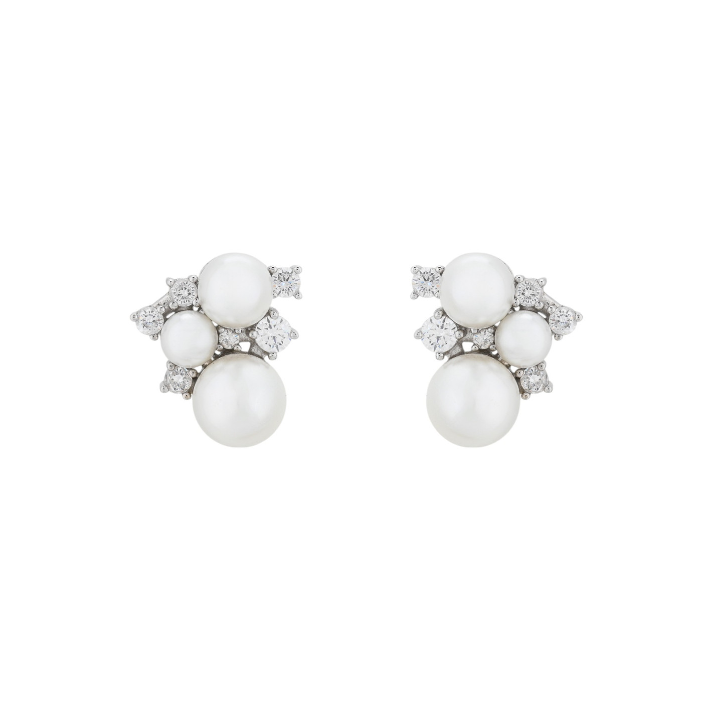 Pendientes BeLove con circonitas y perlas