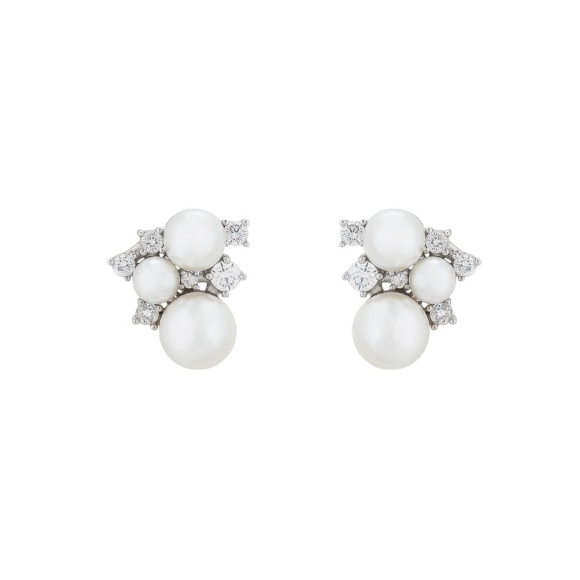 Boucles d'oreilles BeLove avec zircones et perles