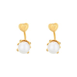 Boucles d'oreilles BeLove en perle avec cœur pendent