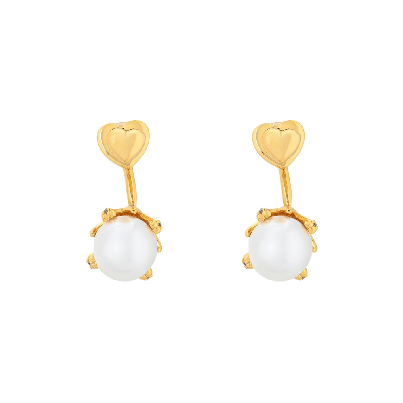 Pendientes BeLove con perla y corazón colgante