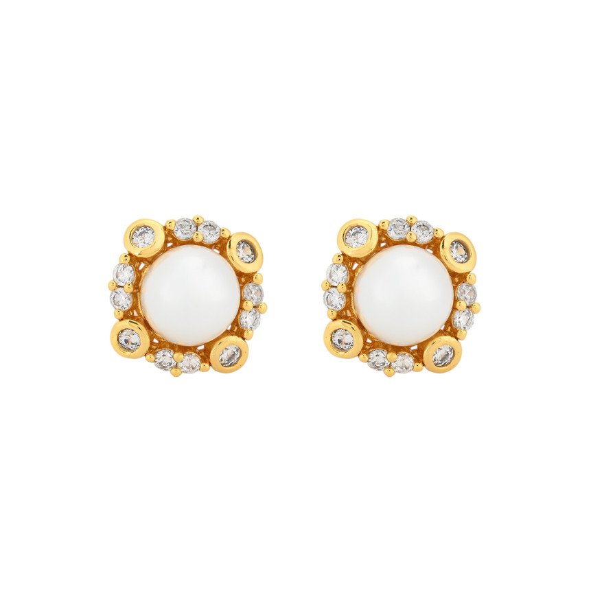 Brincos BeLove com zircônias e pérola
