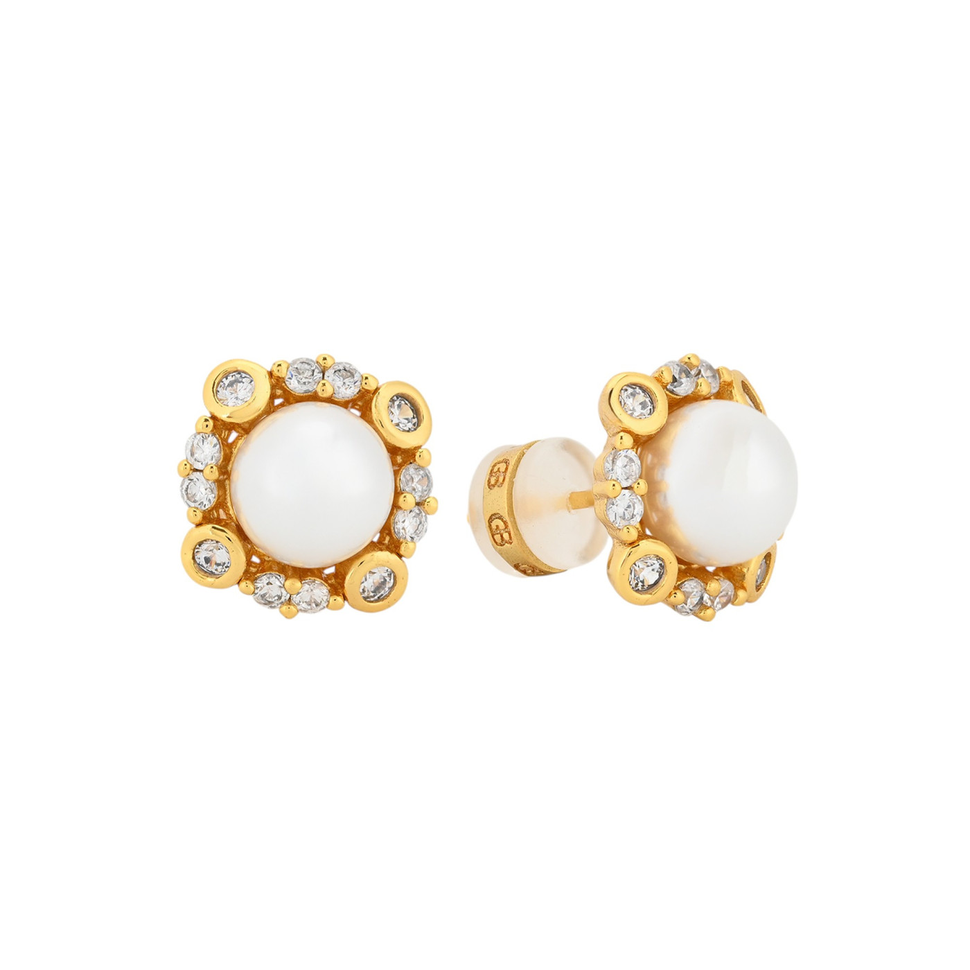 Pendientes BeLove con circonitas y perla