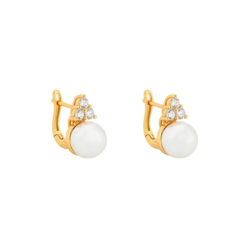 Boucles d\'oreilles BeLove avec trois zircones