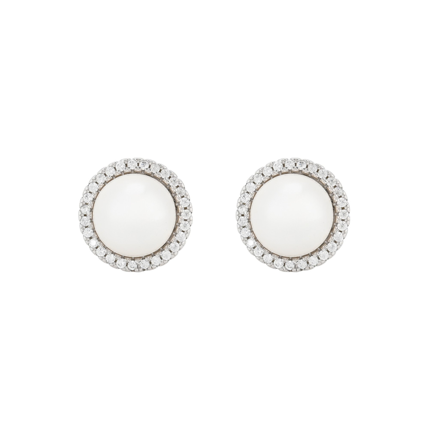 BeLove earrings with large pearl and zirconia