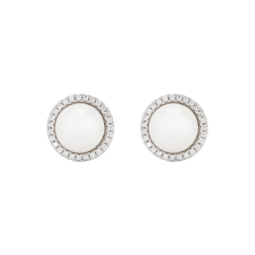BeLove earrings with large pearl and zirconia
