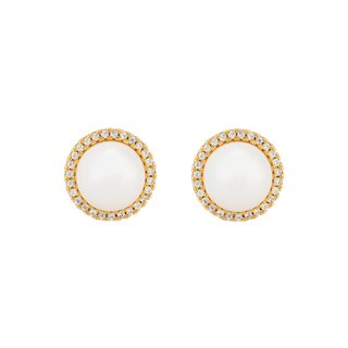 BeLove earrings with large pearl and zirconia