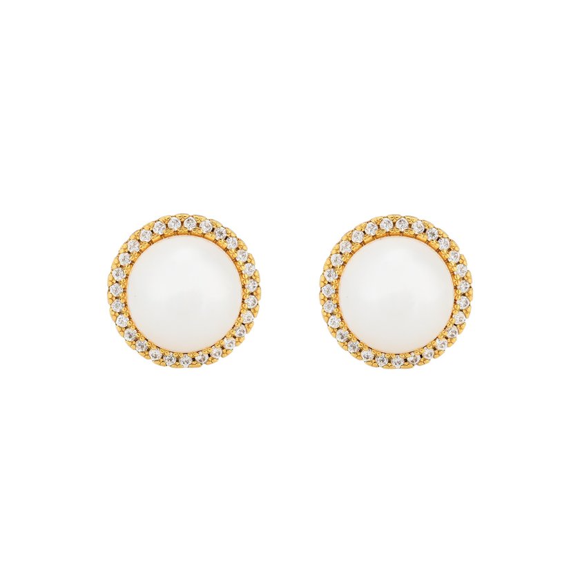 BeLove earrings with large pearl and zirconia
