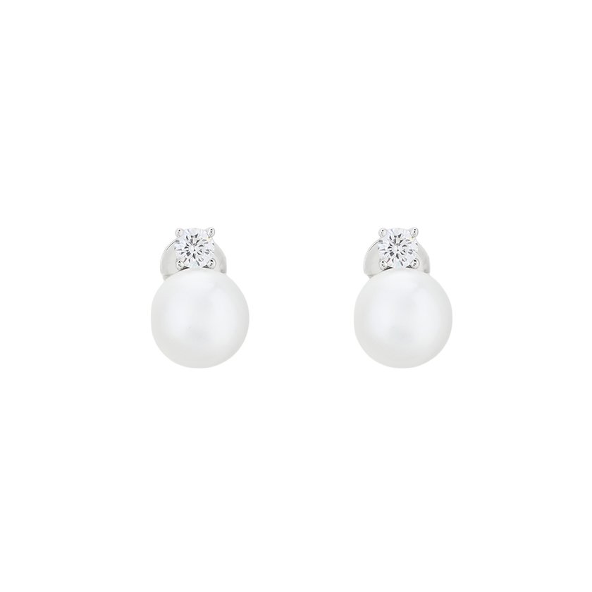 Boucles d'oreille perle Belove avec brillant