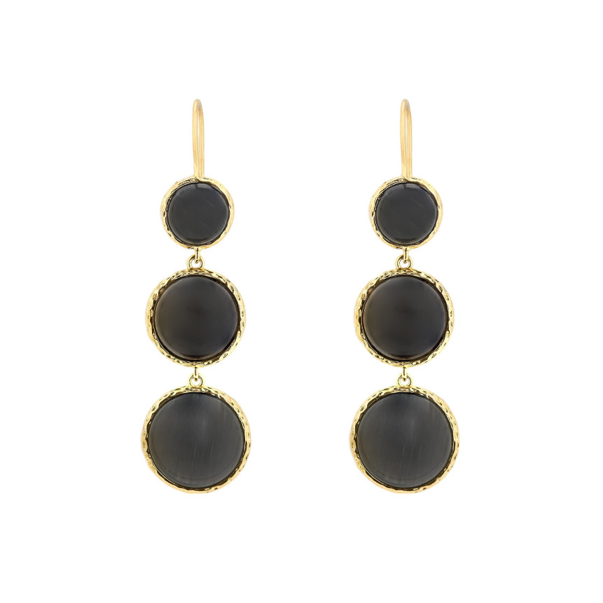 Boucles d\'oreilles pierre ronde GB