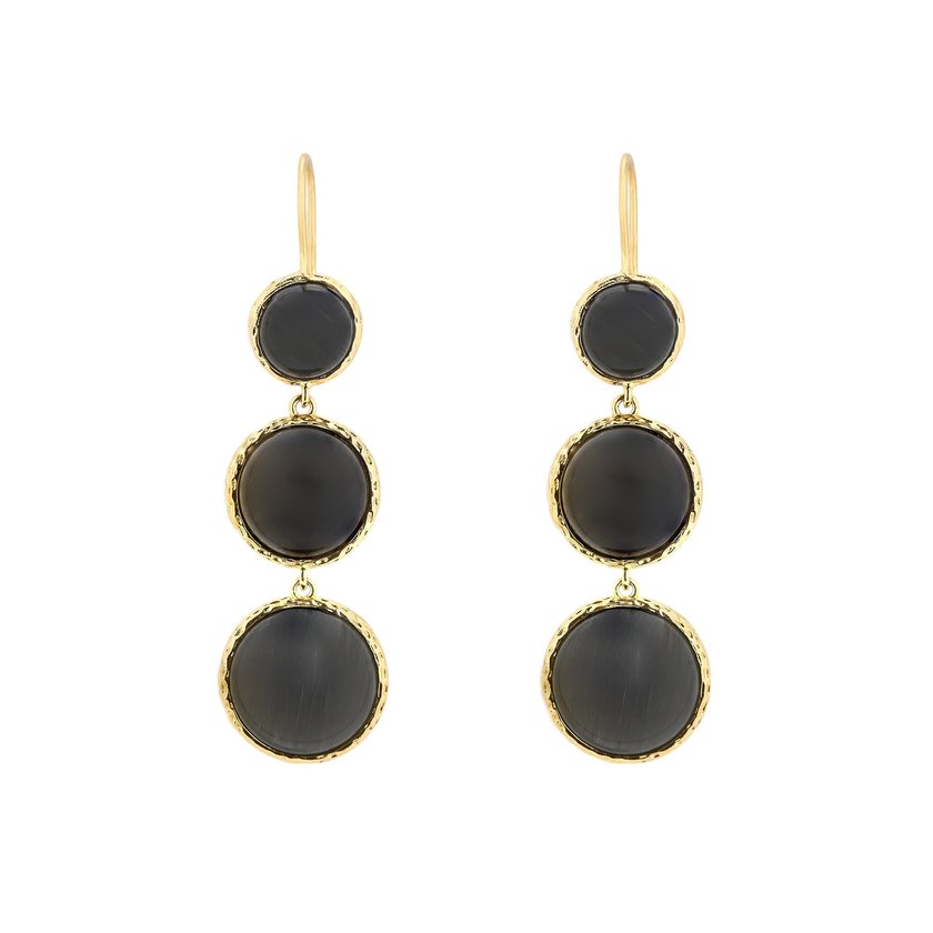 Boucles d'oreilles pierre ronde GB