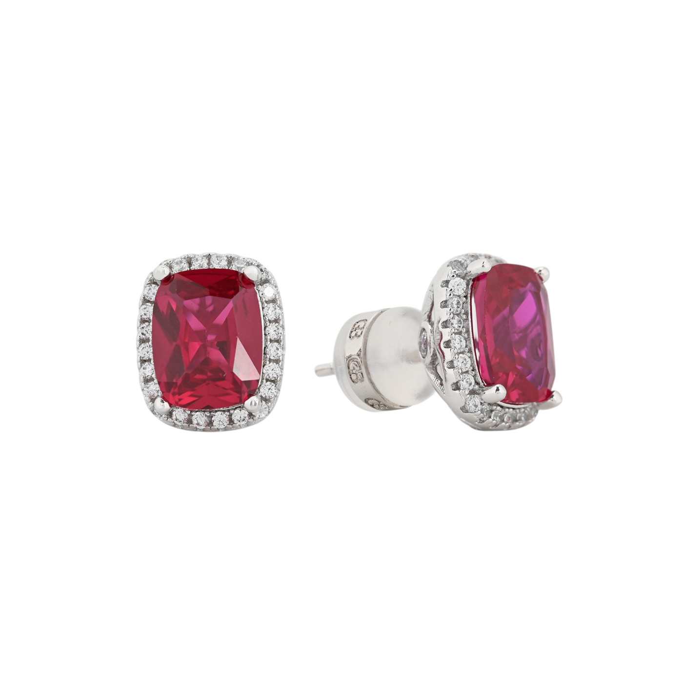 BeLove rectangular earrings with colored stone