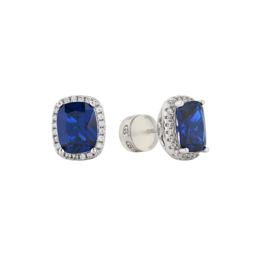 Boucles d\'oreilles BeLove rectangulaires avec pierre de couleur
