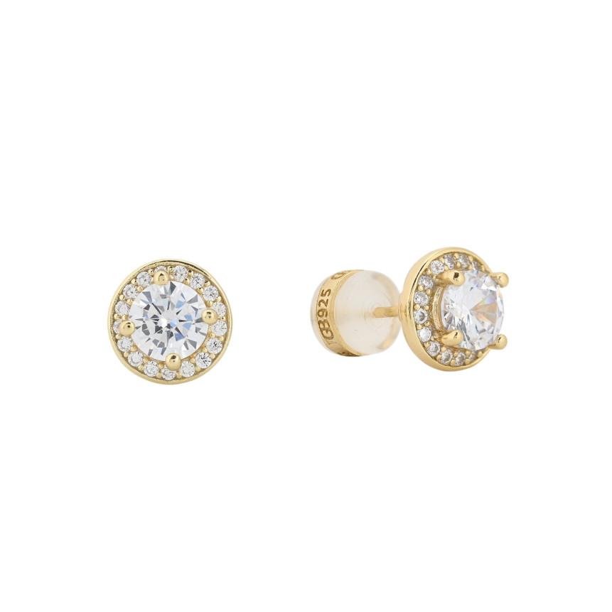 Brincos Luxury redondos com zircônias