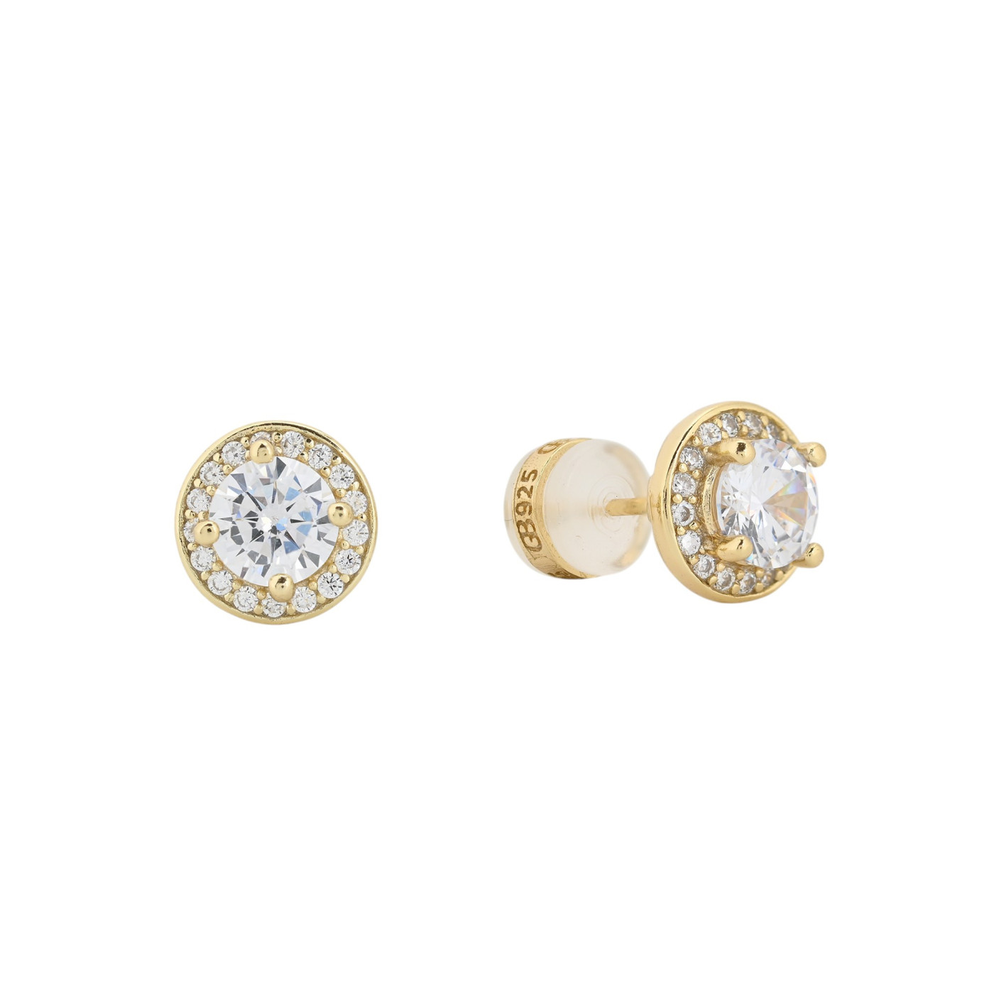 Boucles d\'oreilles Luxury rondes avec zirconias