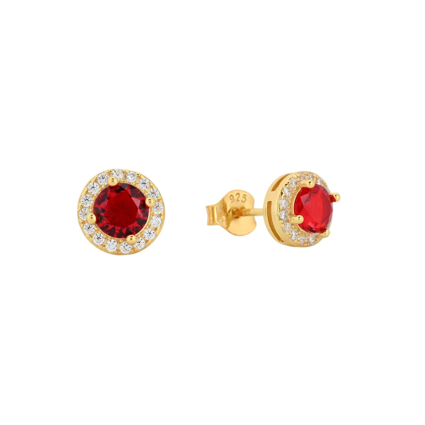 S925 earrings ovals red GB