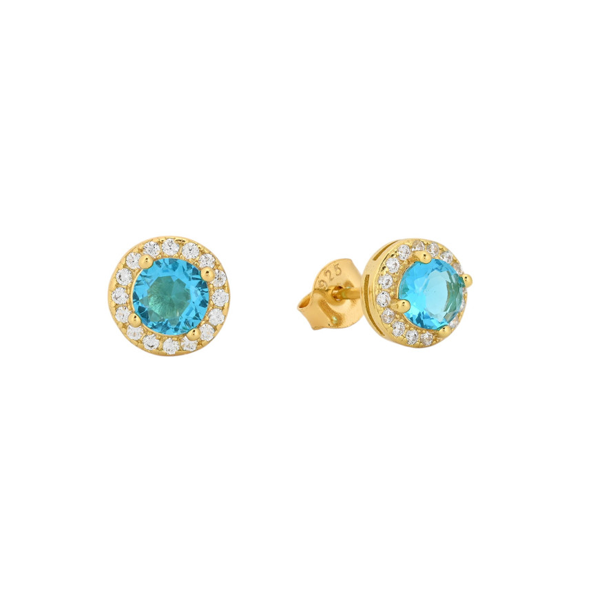 S925 earrings ovals blue GB