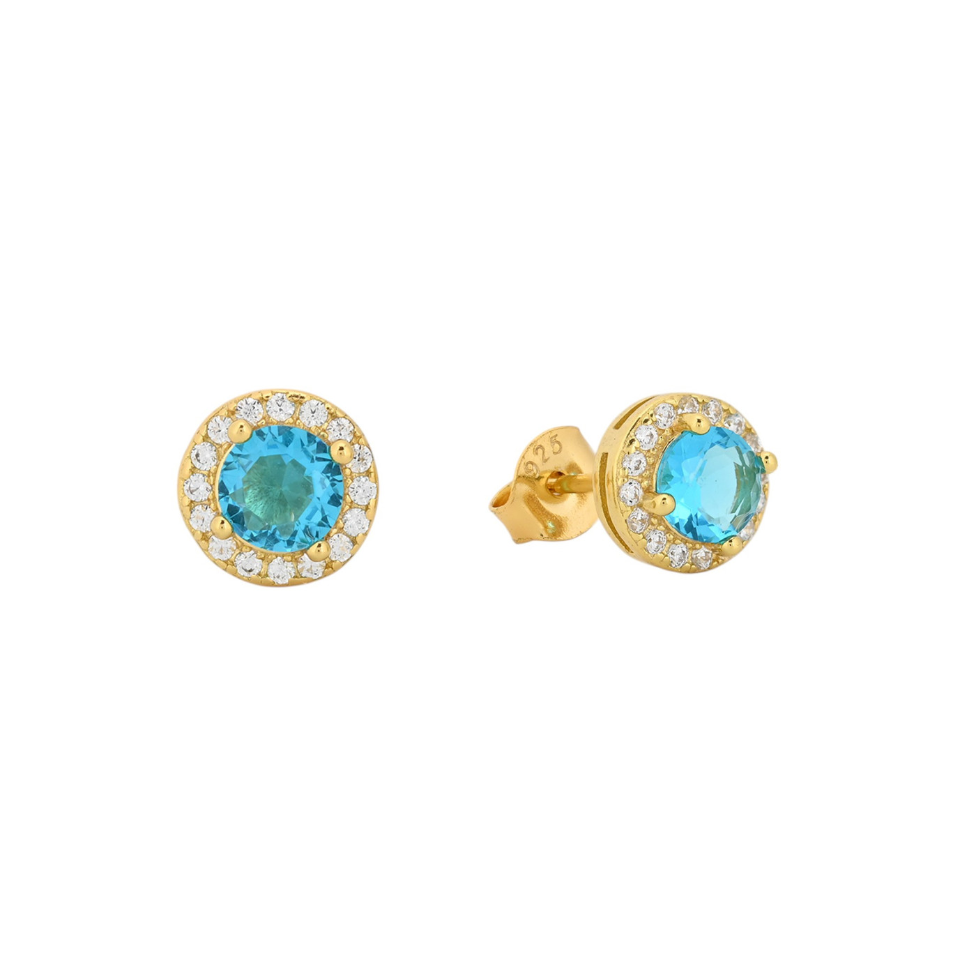 Boucles d\'oreilles S925 ovale bleu GB