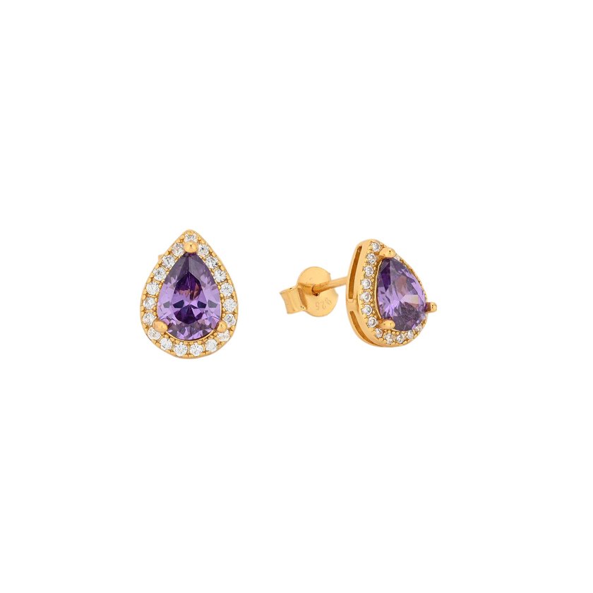 S925 earrings oval lilac GB