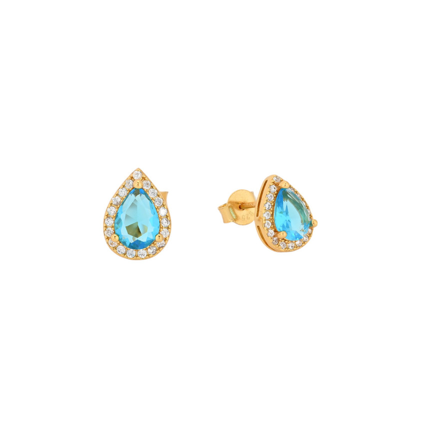 S925 earrings ovals blue GB