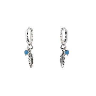 Luxury spike earrings with feather