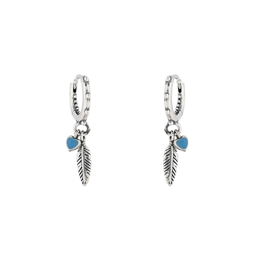 Luxury spike earrings with feather